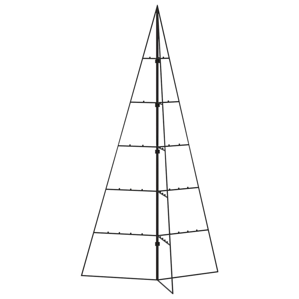Metall-Weihnachtsbaumrahmen mit einfachem Design auf weißem Hintergrund.