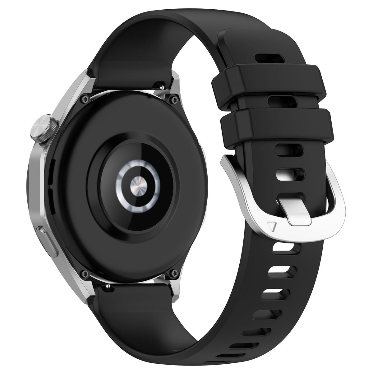WIGENTO Design Silikon Band, Schwarz Ersatzarmband, GT Watch Huawei, 46mm, 4