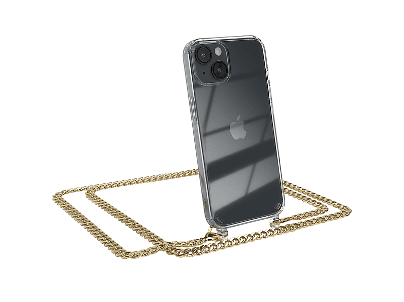 CASE Apple, + EAZY Handykette Schwarz, extra 14, Metall Gold Umhängetasche, Kordel iPhone
