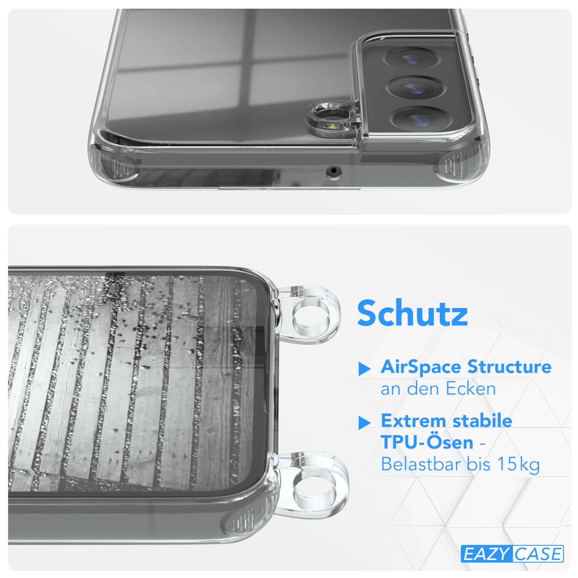 EAZY CASE Kordel Grau extra Galaxy Samsung, 5G, S22 Anthrazit Handykette + Schwarz, Metall Umhängetasche