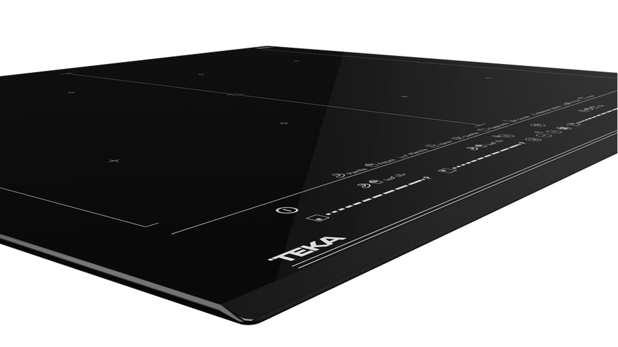 Czarna płyta indukcyjna z elementami sterowania dotykowego i marką TEKA z przodu.