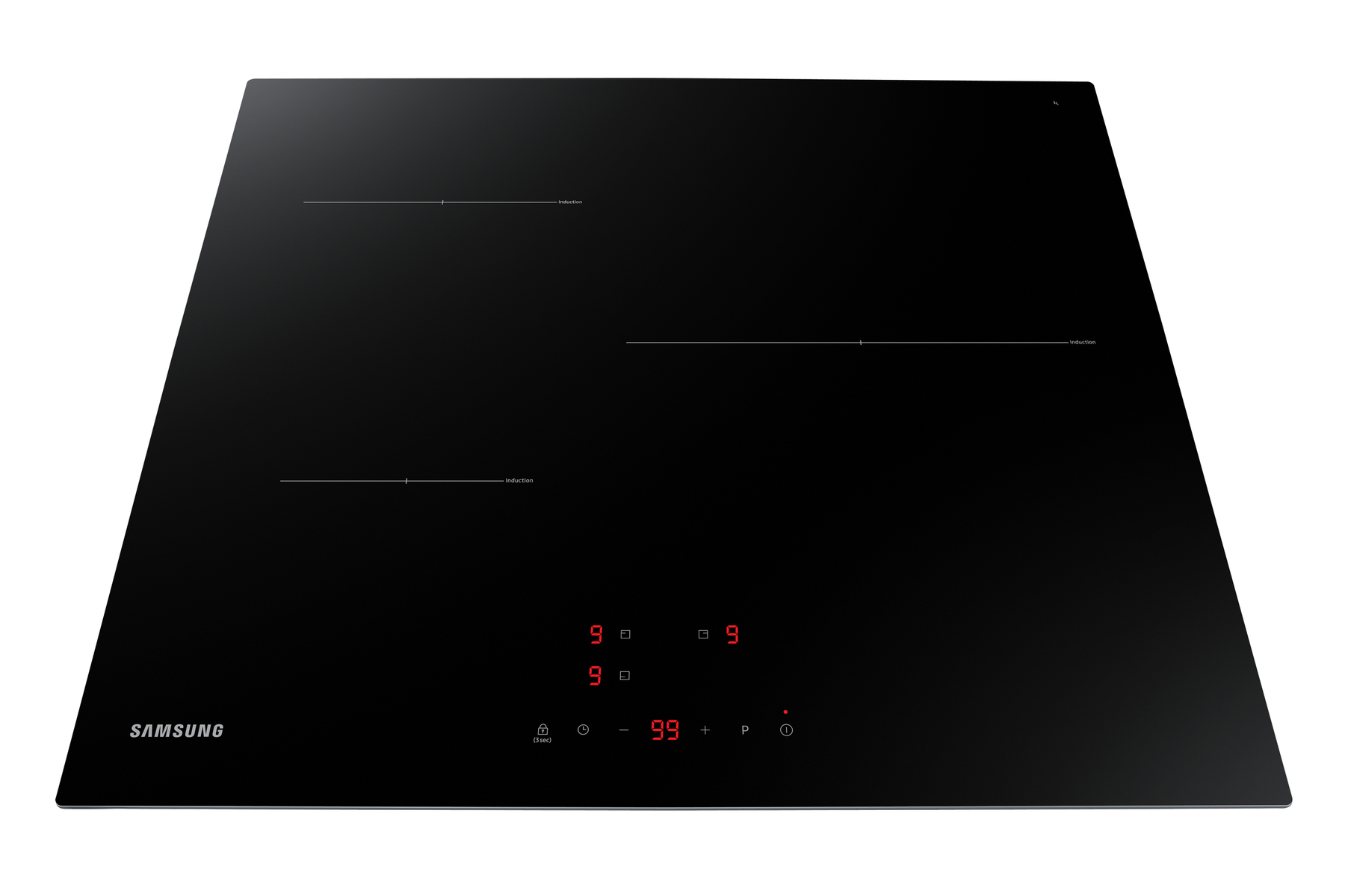Placa de inducción - SAMSUNG NZ63T3706A1/UR, 3 zona(s) zonas, 590 mm, Negro