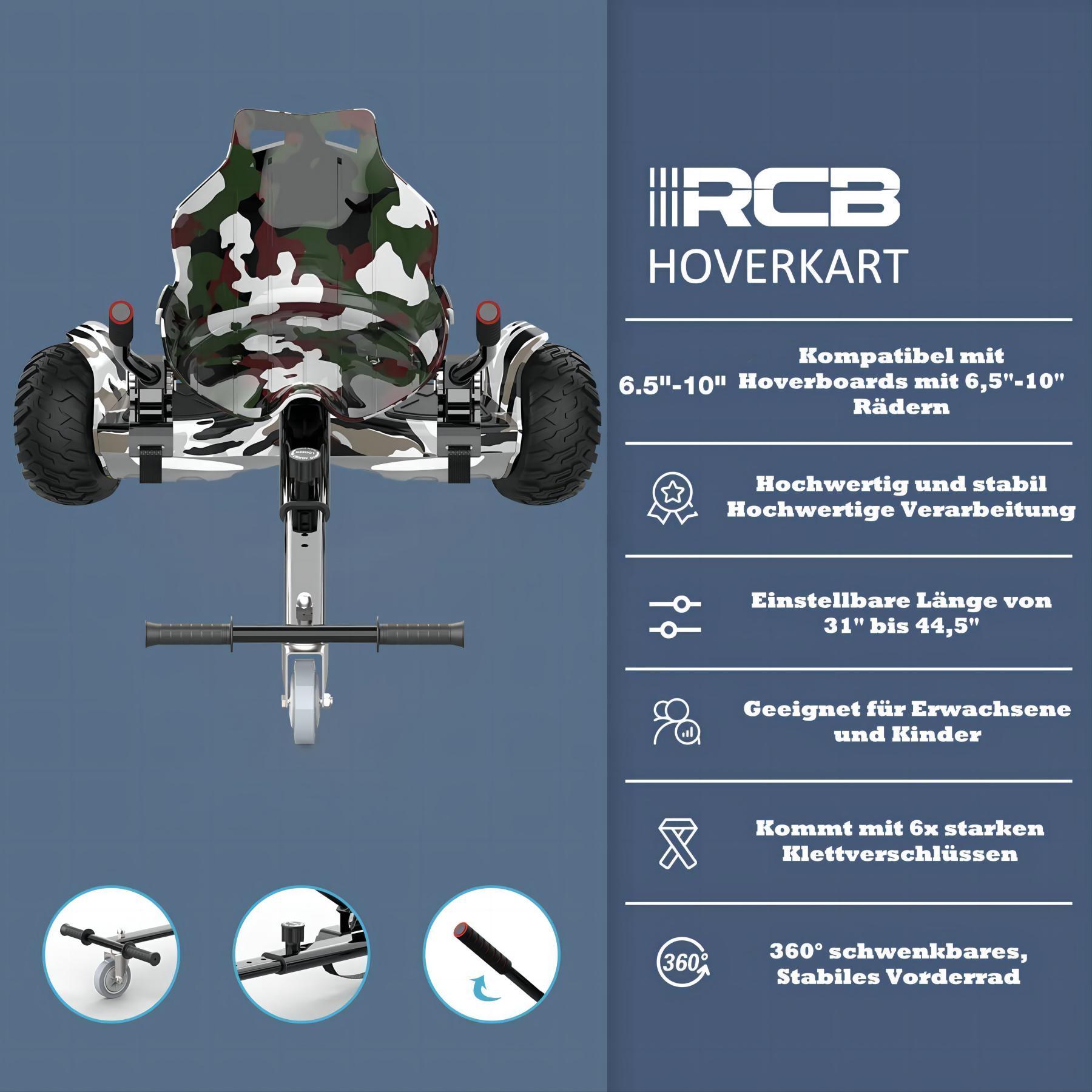 RCB HM2 Hoverboard mit Sitz (8,5 Balance Zoll, Armeegrün) Board