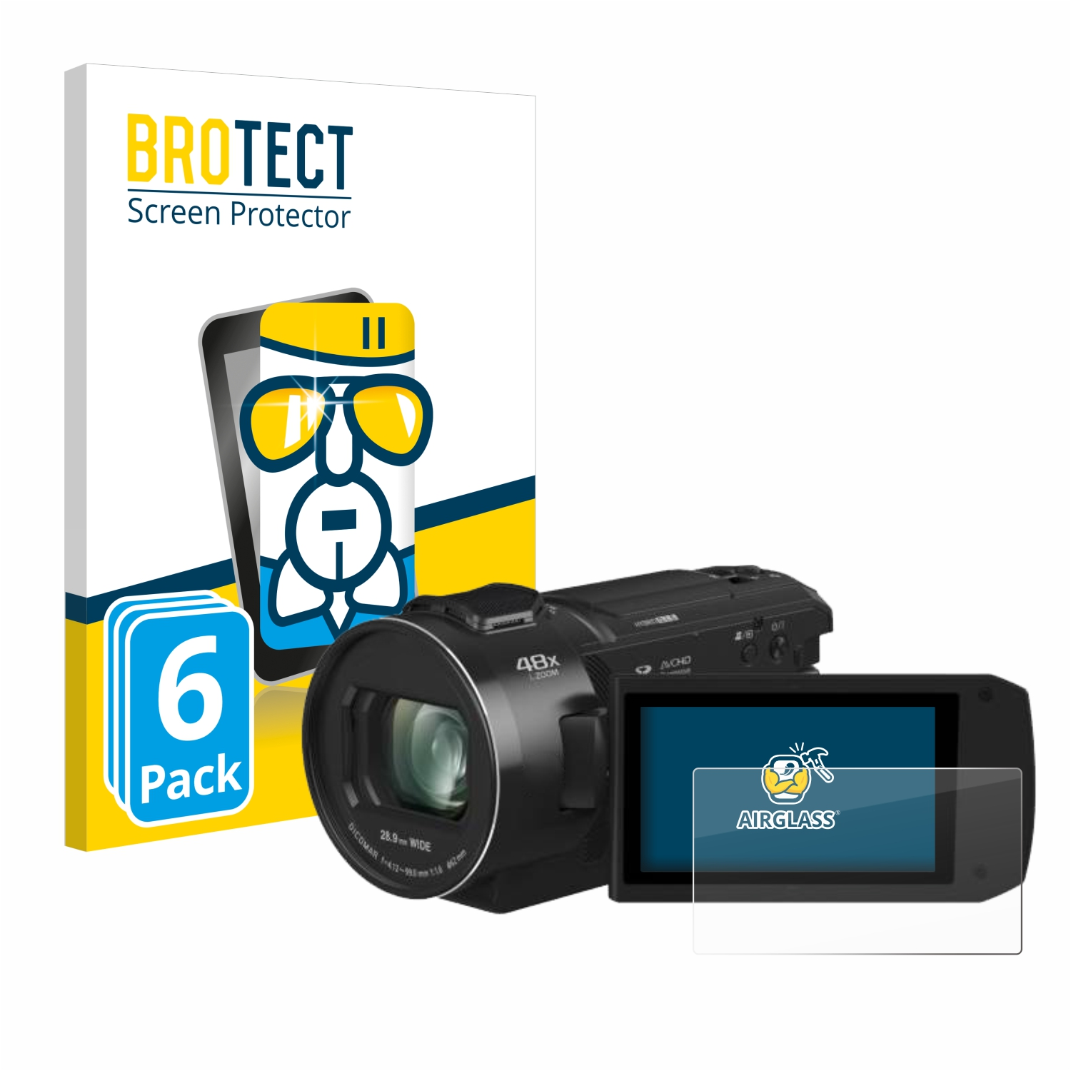 HC-V808) BROTECT 6x Panasonic Airglass klare Schutzfolie(für