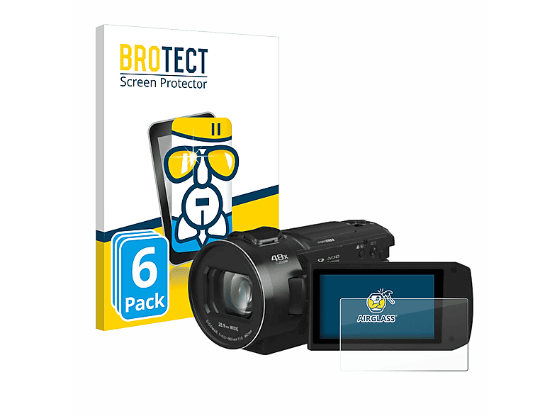 BROTECT 6x Airglass klare Schutzfolie(für Panasonic HC-V808)