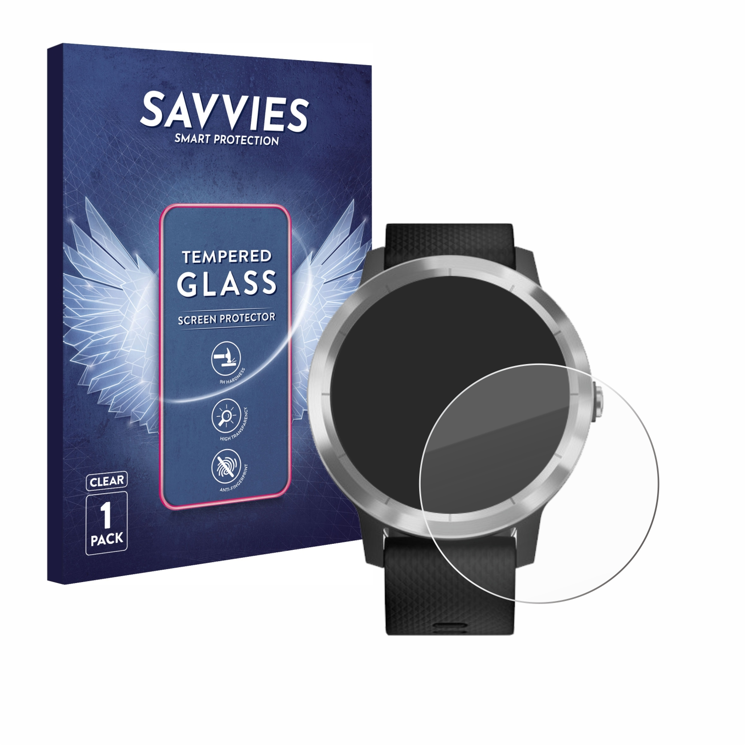 SAVVIES 9H klares Schutzglas(für 3) vivoactive Garmin