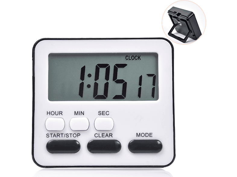 UWOT Timer: Genaue Zeitmessung, leicht und tragbar, magnetische Befestigung, Schlummererinnerung Schwarz Timer