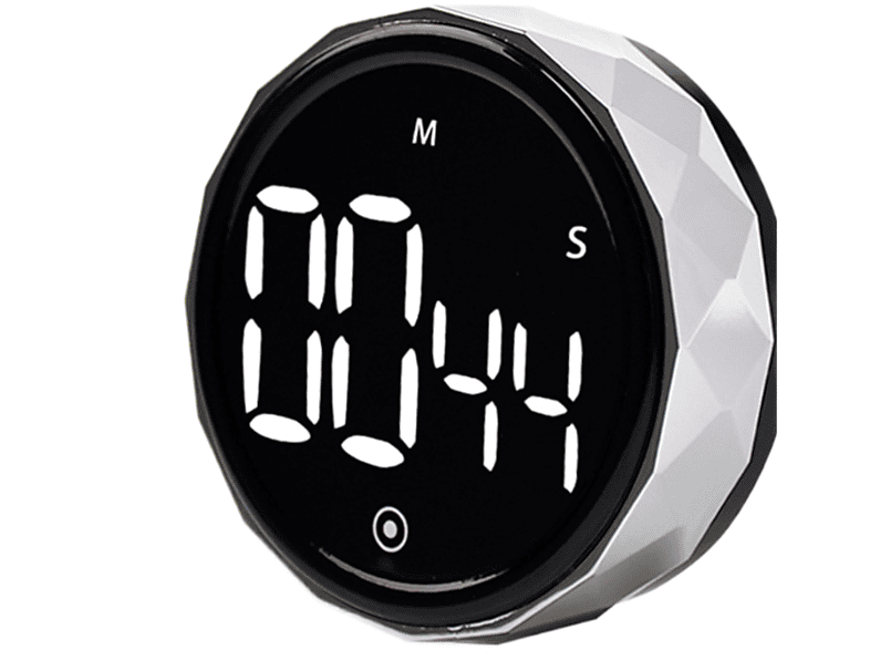 UWOT Runder Timer: magnetische Rotation, genaue Zeitmessung, geräuscharm und langlebig,Silber Timer