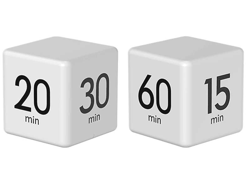 UWOT Rubik\'s Cube Countdown Timer: 15-20-30-60 minutes Easy to operate Precise timing White Timer