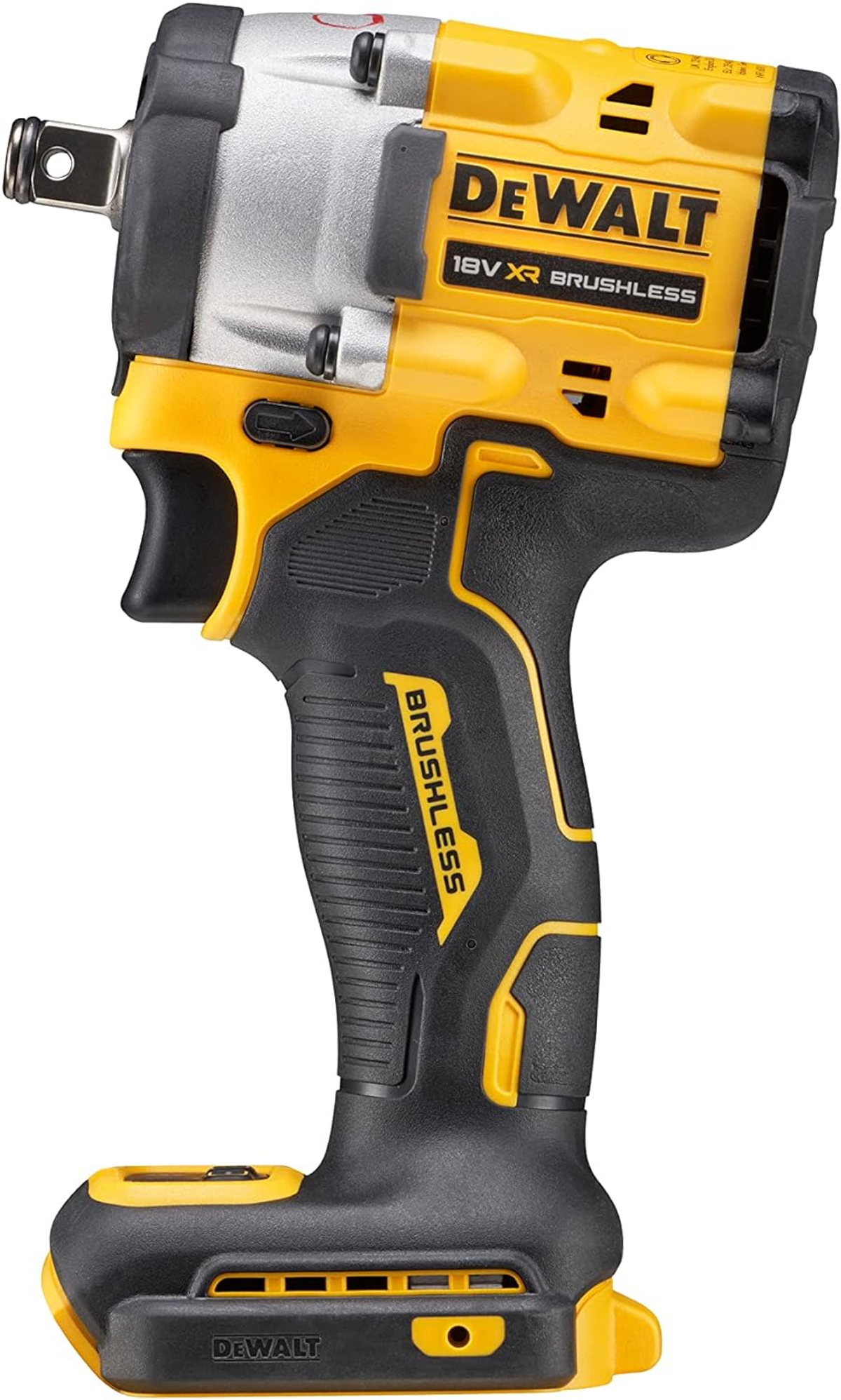 Ein gelb-schwarzer DeWalt Schlagschrauber mit schwarzem Griff.