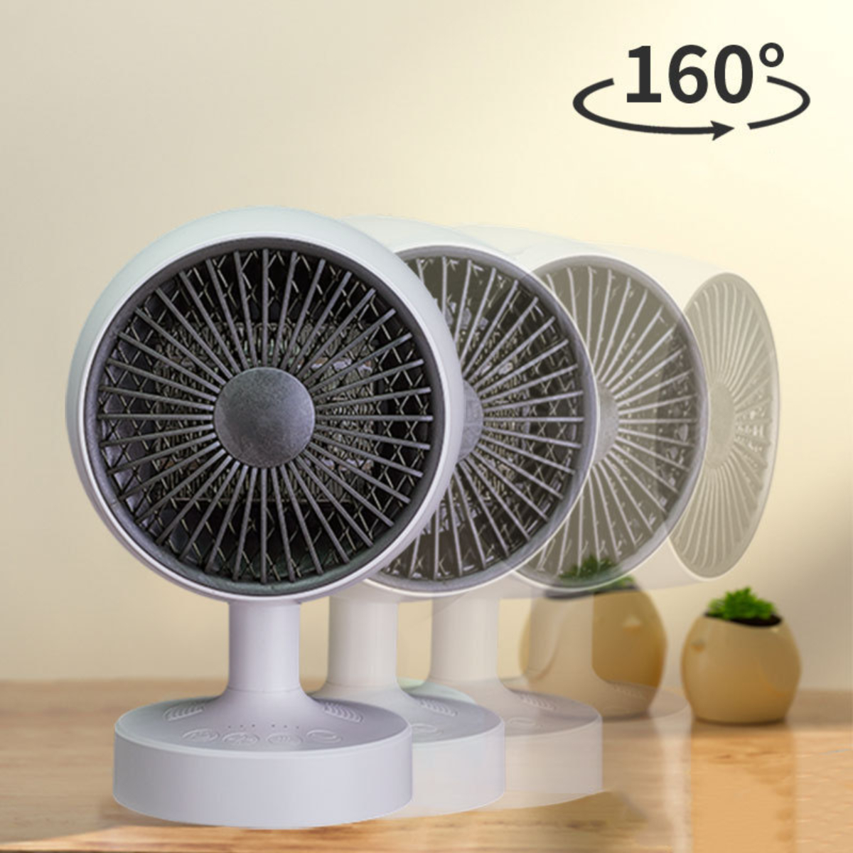 konstante (500 LACAMAX Mini-Desktop-Heizung-Automatisches Raumgröße: Watt, Heizlüfter Kopfschütteln, intelligente 10 Temperatur m²)