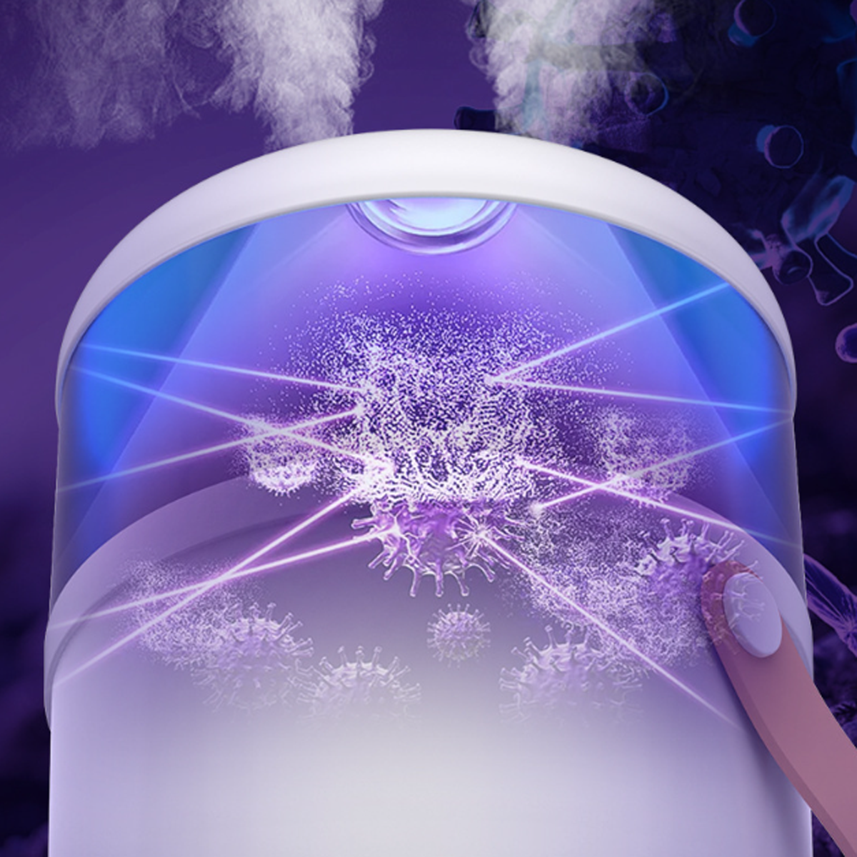 LACAMAX Intelligenter Luftbefeuchter mit doppeltem UV-Sterilisation Sprühstrahl Raumgröße: 30 großem Weiß Nebelvolumen, Watt, Luftbefeuchter und (5 m²)