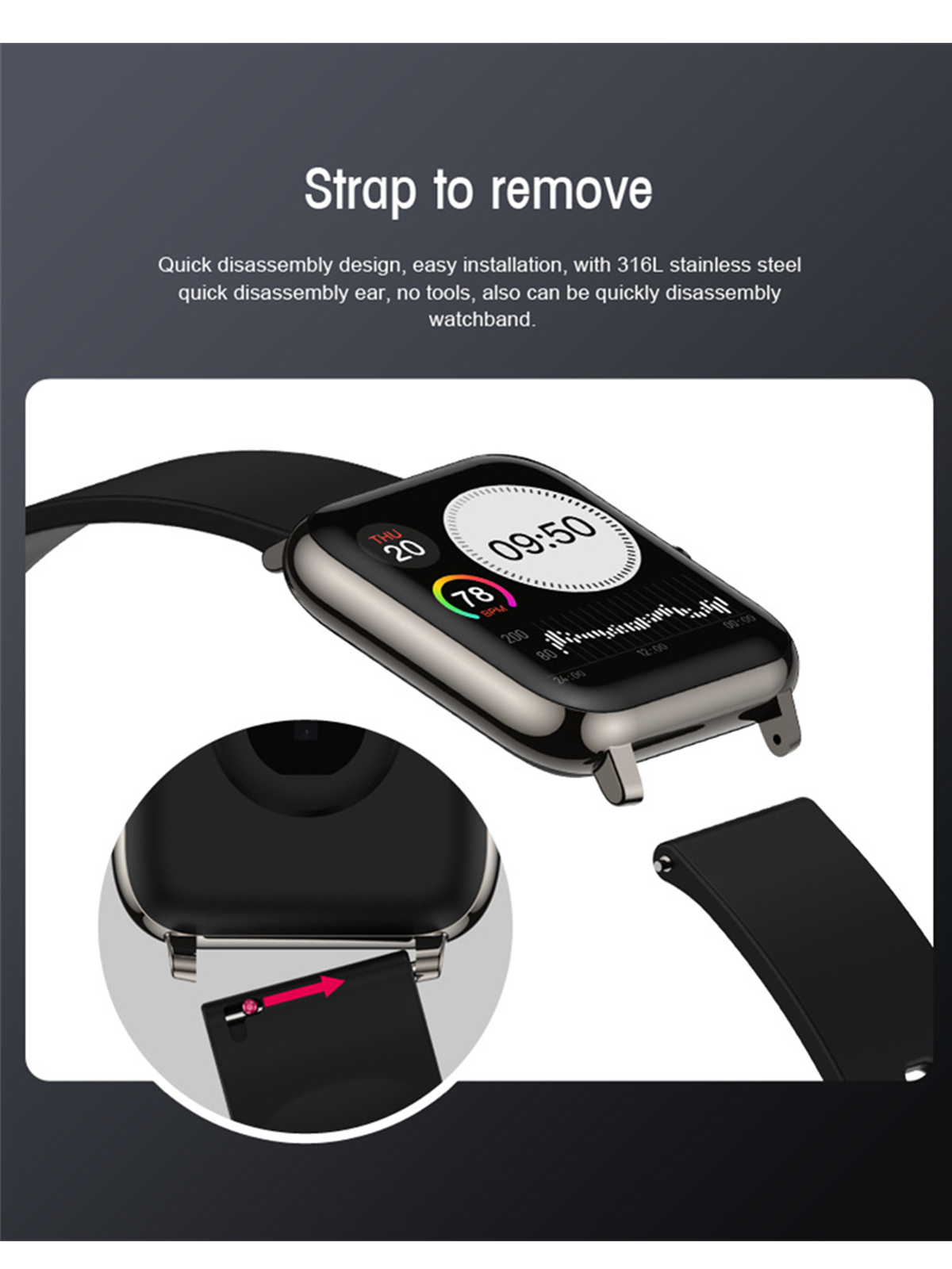 Grau Smartwatch Touchscreen Volle 64G BRIGHTAKE Smartwatch 1.4\
