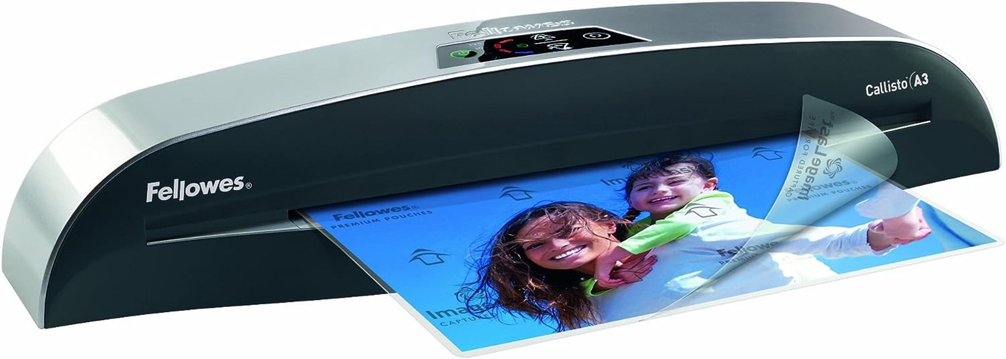 Fellowes A3 Laminator mit einem zu laminierenden Dokument.