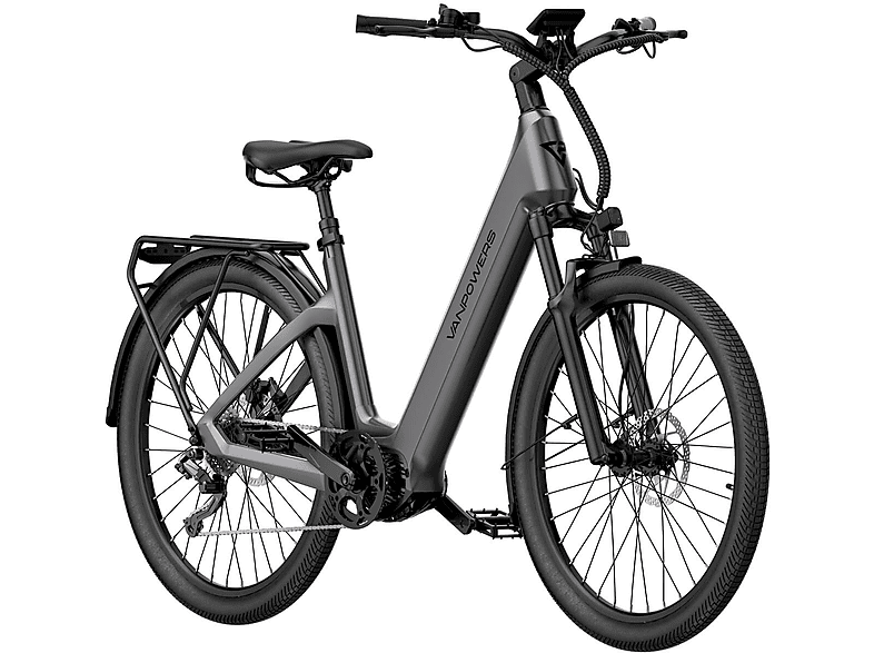 VANPOWERS Eisengrau  S Urbanbike (Laufradgröße: 27,5 Zoll, Rahmenhöhe: 66,3 cm, Unisex-Rad, 690 Wh, Eisengrau)