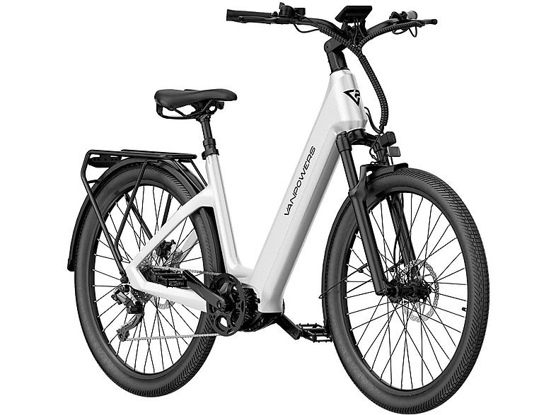 VANPOWERS Perlweiß L Urbanbike (Laufradgröße: 27,5 Zoll, Rahmenhöhe: 66,6 cm, Unisex-Rad, 690 Wh, Perlweiß)