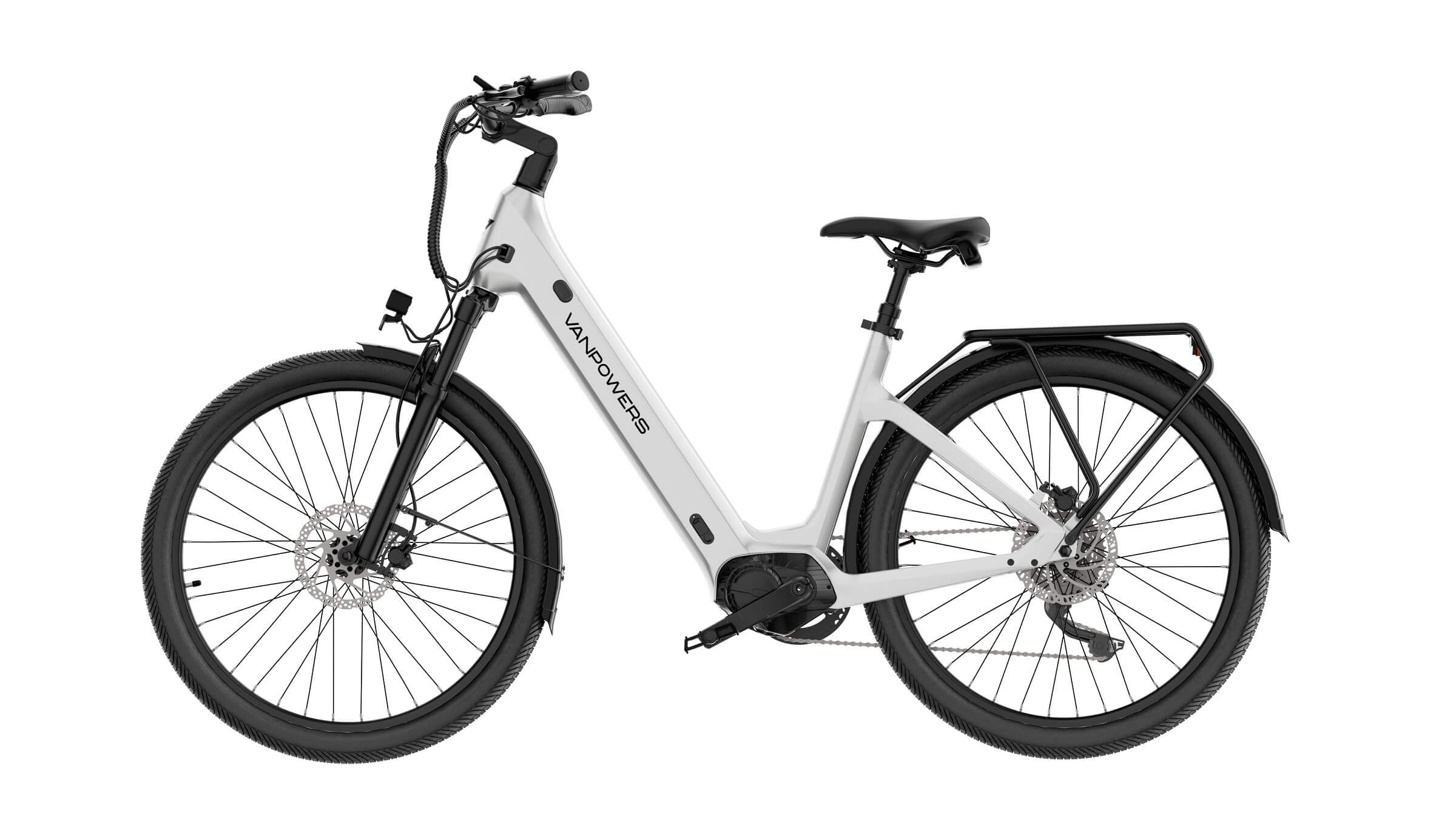 Perlweiß Rahmenhöhe: Unisex-Rad, Perlweiß) Urbanbike (Laufradgröße: 66,6 cm, Zoll, Wh, VANPOWERS 690 L 27,5