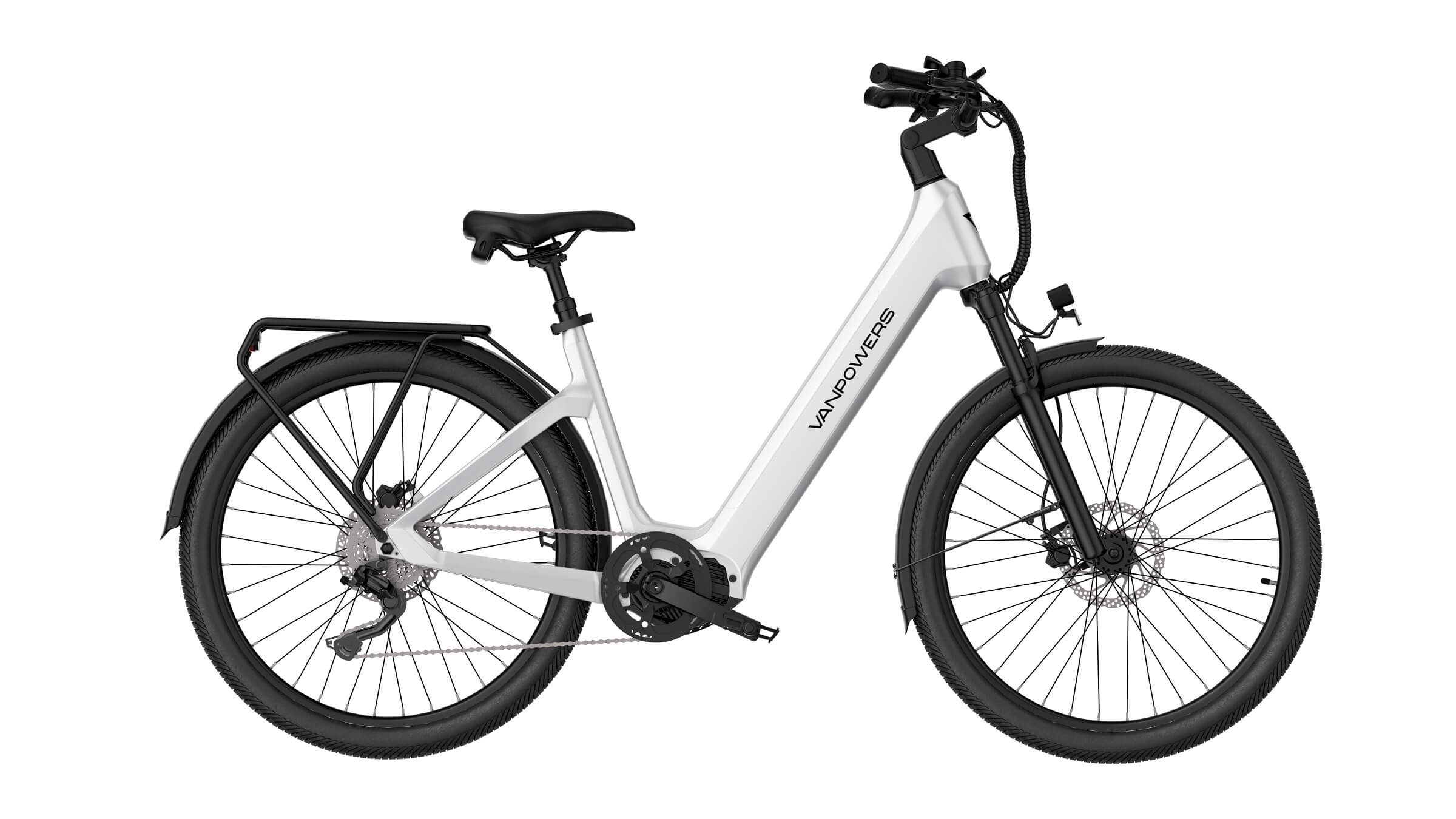 Perlweiß Rahmenhöhe: Unisex-Rad, Perlweiß) Urbanbike (Laufradgröße: 66,6 cm, Zoll, Wh, VANPOWERS 690 L 27,5