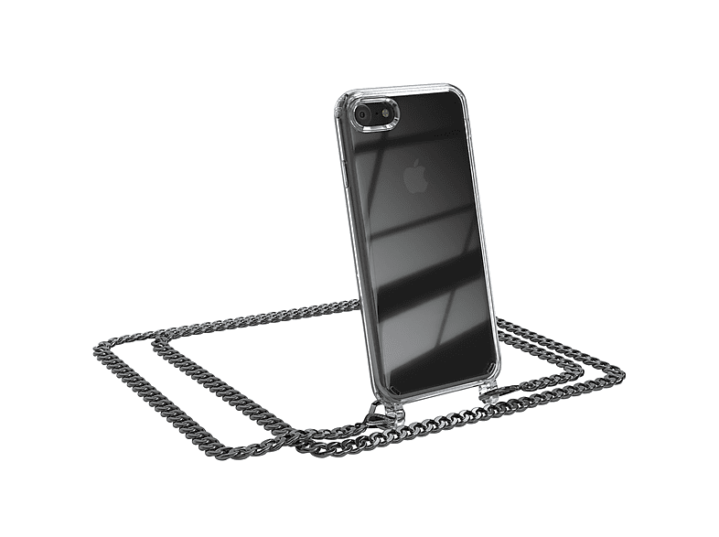 EAZY CASE Handykette Metall iPhone + Schwarz, 2022 7 SE iPhone Umhängetasche, 2020, Kordel Grau / extra 8, Anthrazit SE Apple, 