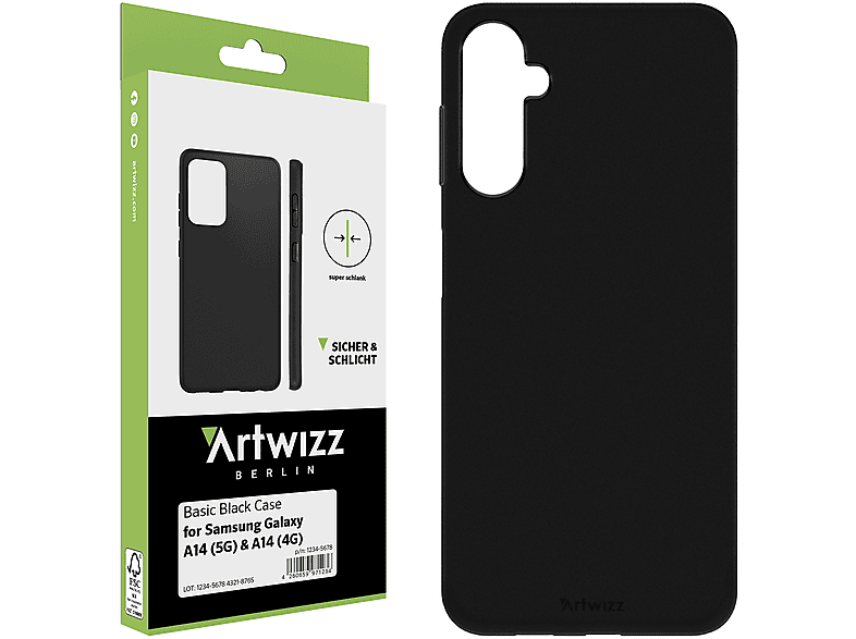ARTWIZZ Basic für Case A14 Black Backcover, (5G/4G), Galaxy Samsung (5G/4G), Schwarz Galaxy Samsung, A14