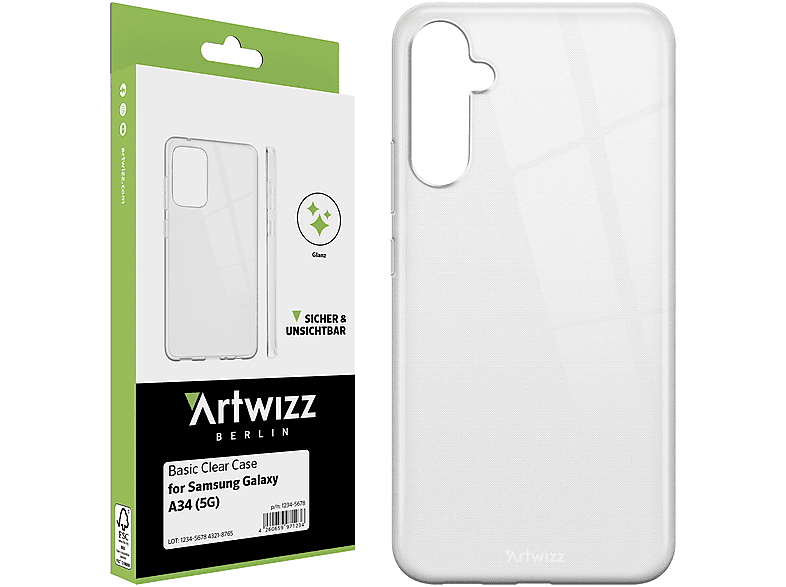 ARTWIZZ Basic Galaxy Backcover, Transparent Kratzresistenz, Schutzhülle A34 mit Case, Clear TPU (5G), aus Samsung, Transparente