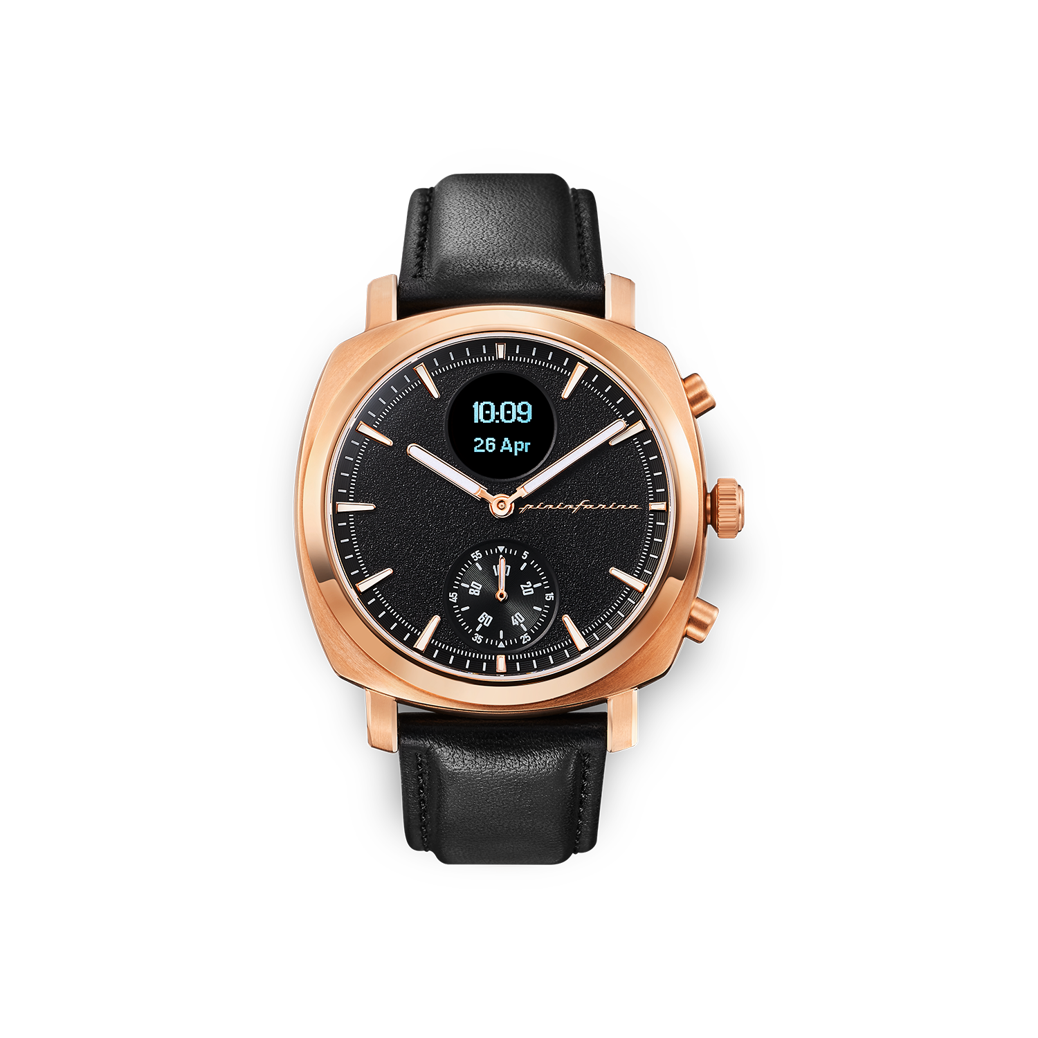 PININFARINA Senso Hybrid – gold Rose Smartwatch leather, digitalem Genuine Display Analoge it