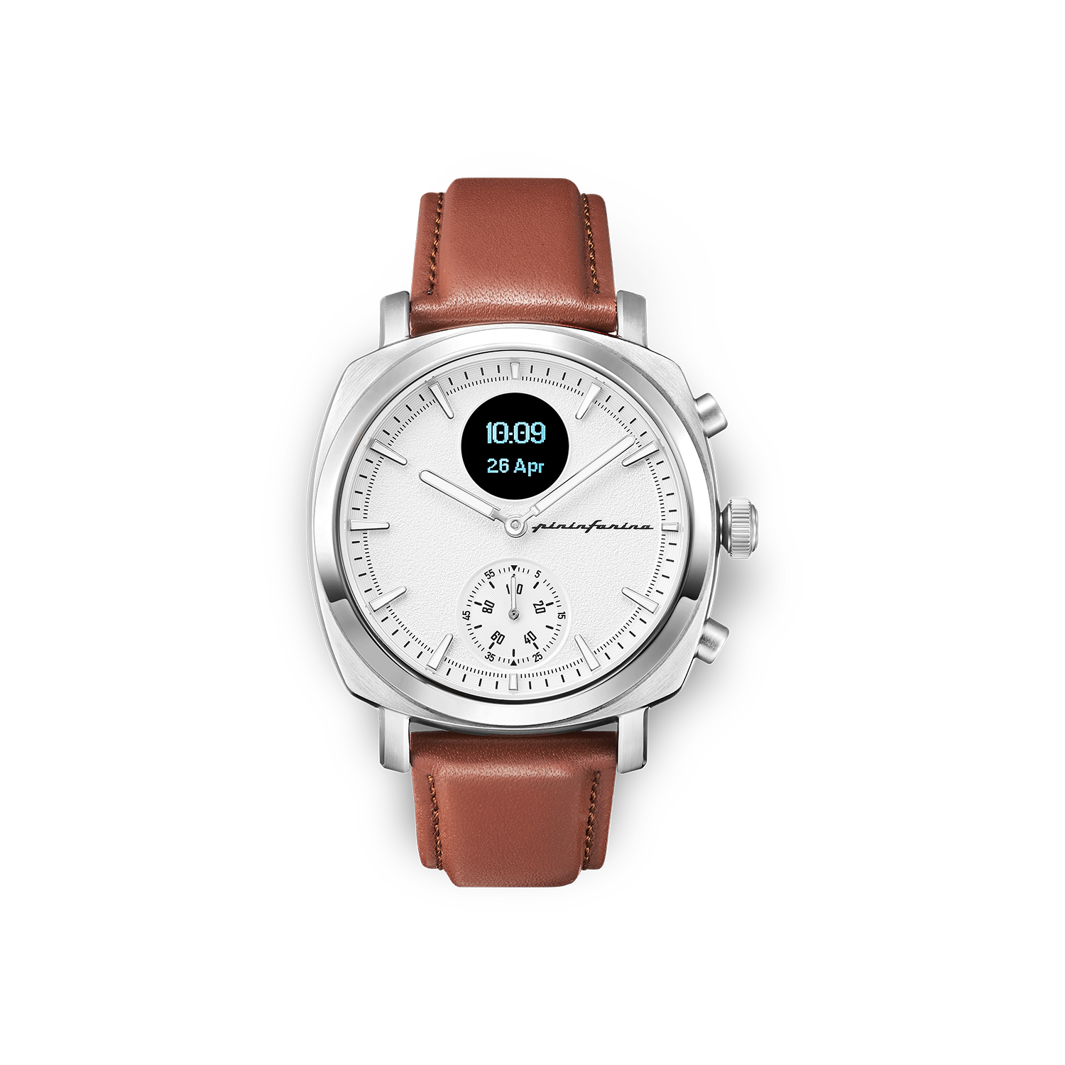 PININFARINA Senso Hybrid – Analoge Display Genuine Smartwatch leather, mit digitalem Steel