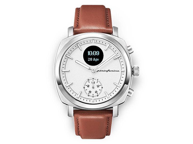 Genuine Display Steel leather, digitalem Hybrid PININFARINA mit Analoge Senso Smartwatch –