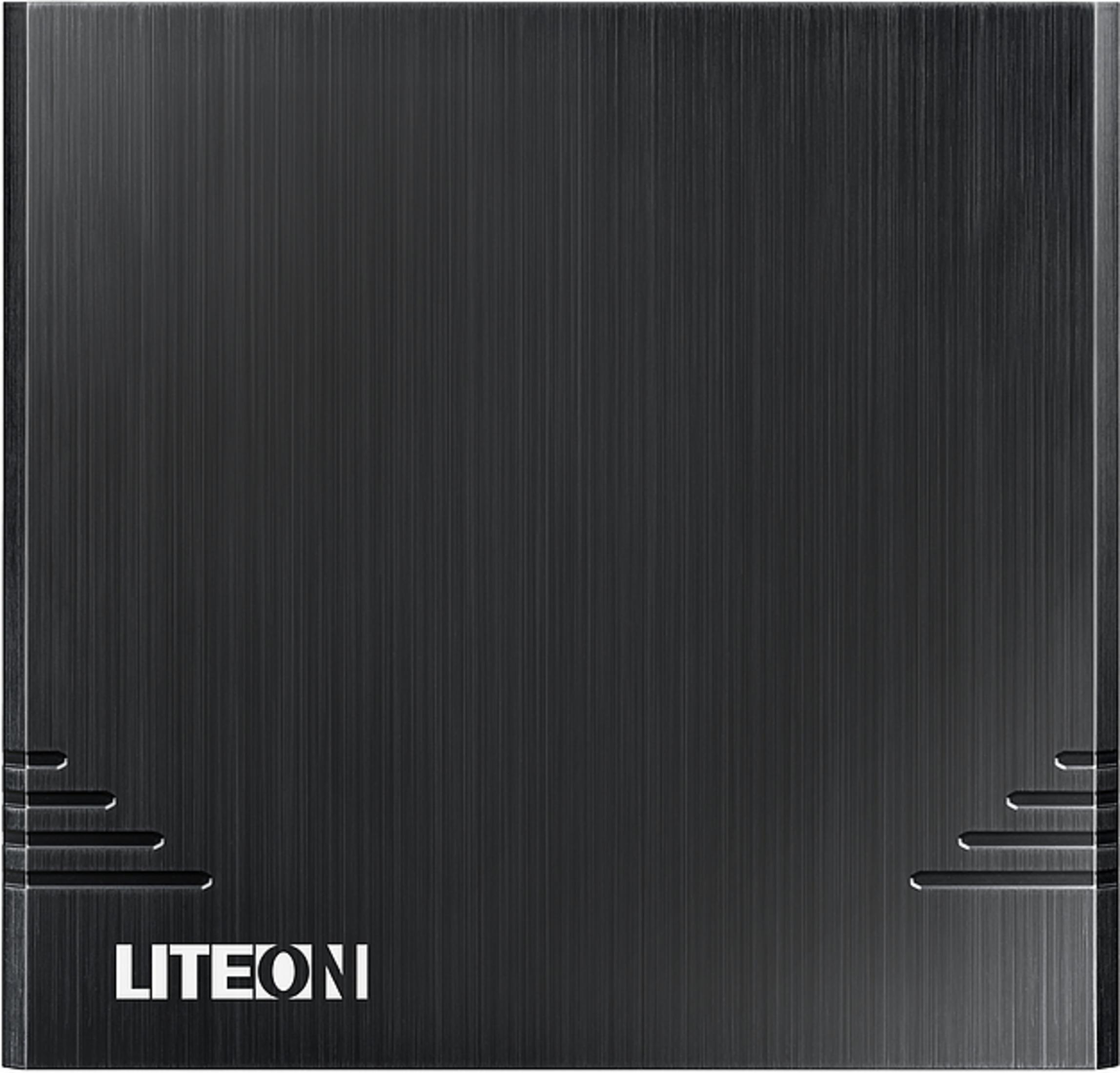 Czarna, szczotkowana powierzchnia metalowa z napisem 'LITEONI' na dole.