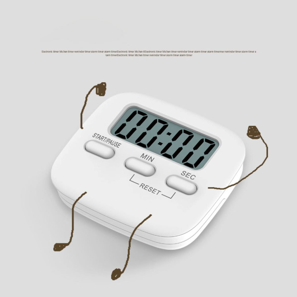 Lautsprecher - Standfuß, Weißer Zeitmessgerät Haftmagnet, integrierter LACAMAX Timer