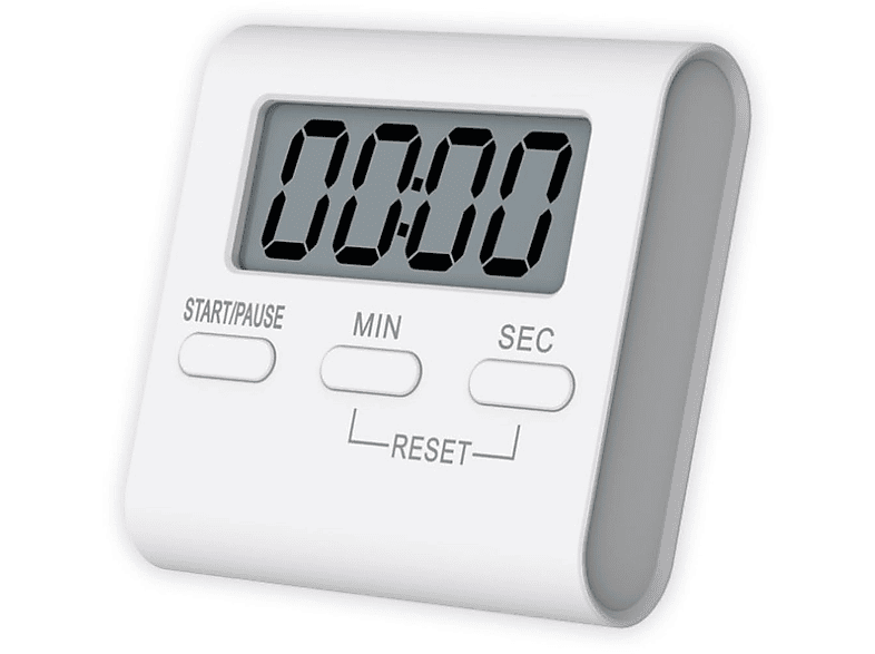 LACAMAX Weißer Timer - Standfuß, Haftmagnet, integrierter Lautsprecher Zeitmessgerät