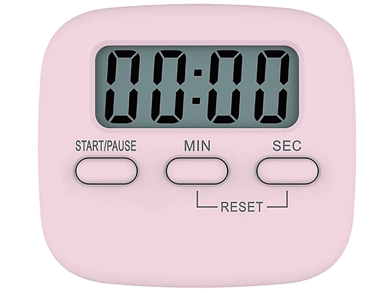 LACAMAX Pink Chrono Timer - Standfuß, Befestigungsmagnet, integrierter Lautsprecher Zeitmessgerät
