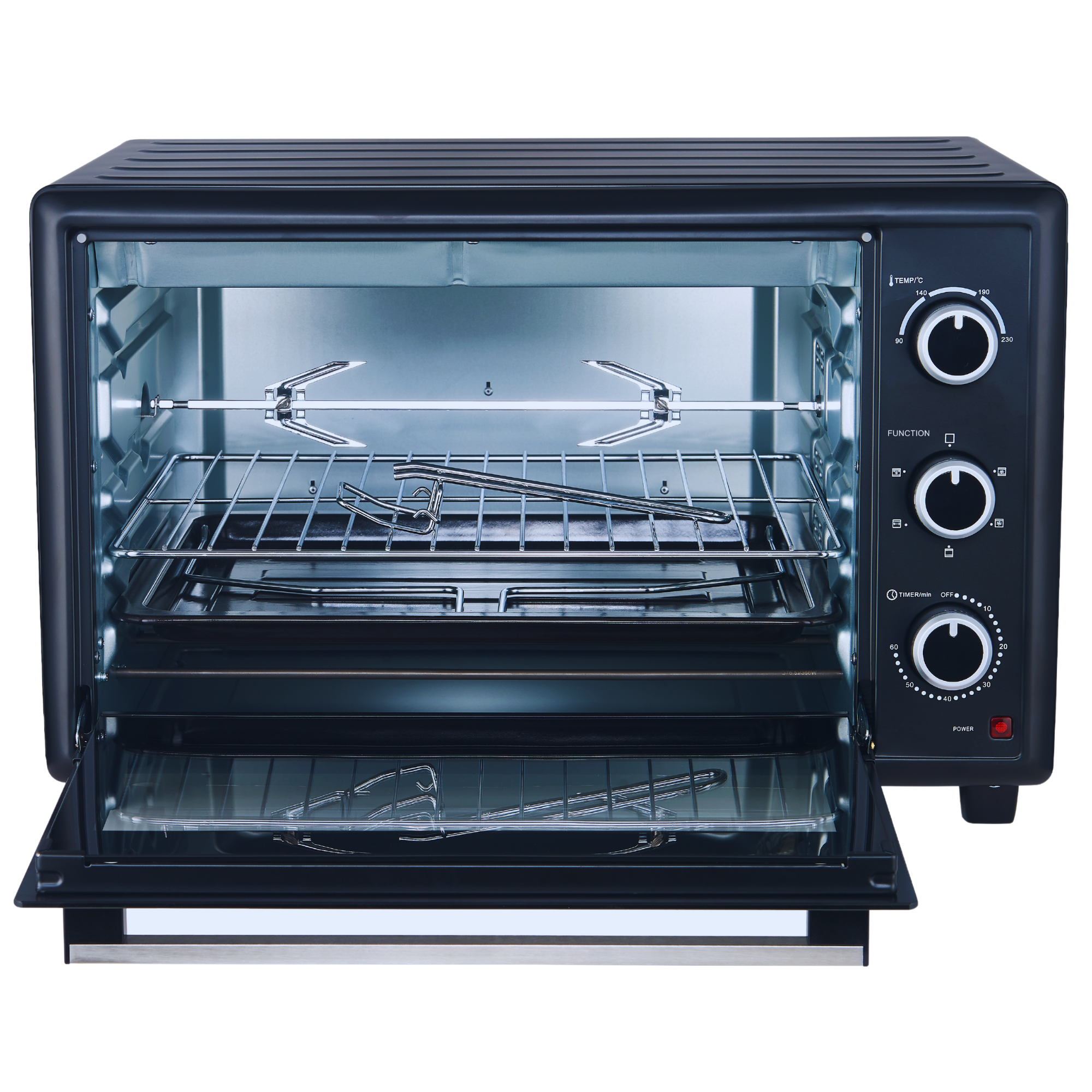 OPTIMUMX XXL Backofen Gitter-Set 2200W, mit Mini Liter HAUSHALTSGERÄTE und 60 Backblech Umluft,