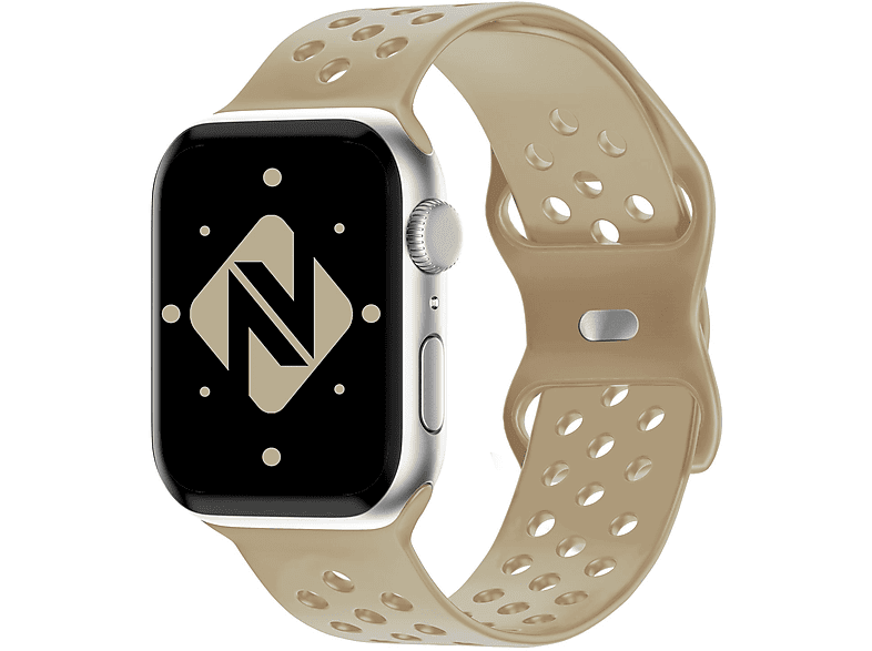 Loch-Optik, Apple NALIA Armband Watch Beige Apple, Smartwatch Ersatzarmband, 42mm/44mm/45mm/49mm,