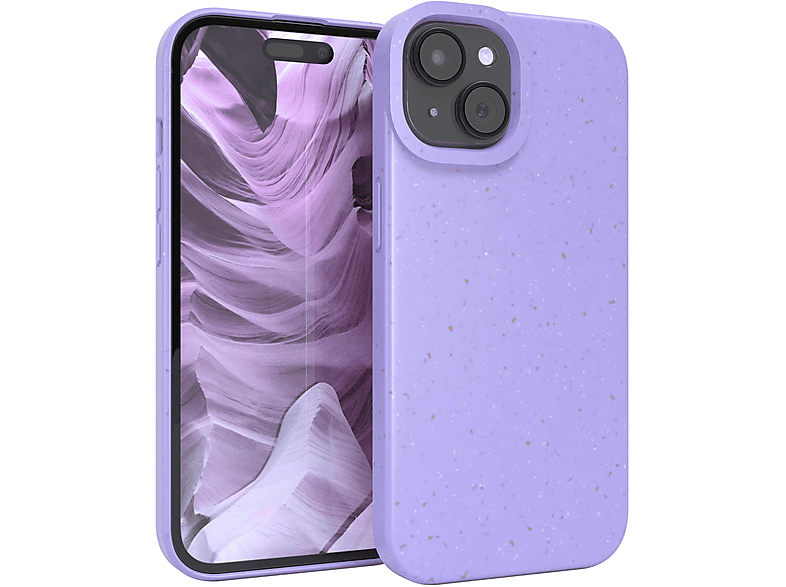 EAZY CASE Apple, iPhone 15, Violett Lila / Bumper, Biocase