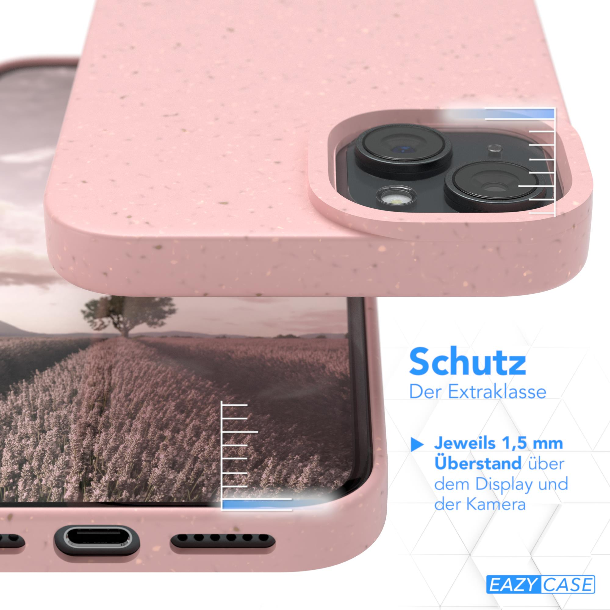 Rosa Handyhülle, die ein Telefon schützt. Die Hülle zeigt ein Telefon mit Kameradetails.