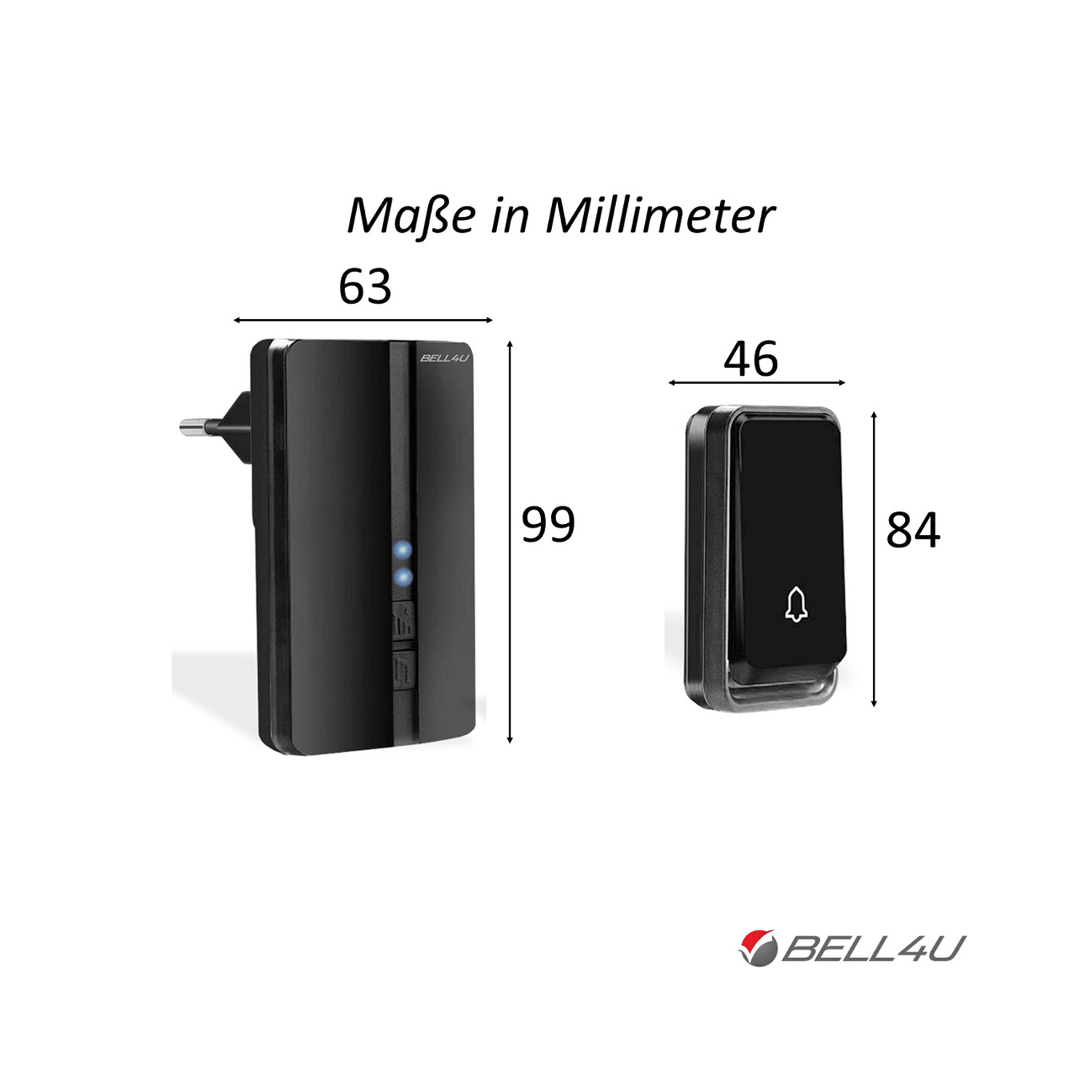 BELL4U Batterielos - 2 Tastern - Türklingel Empfänger 2