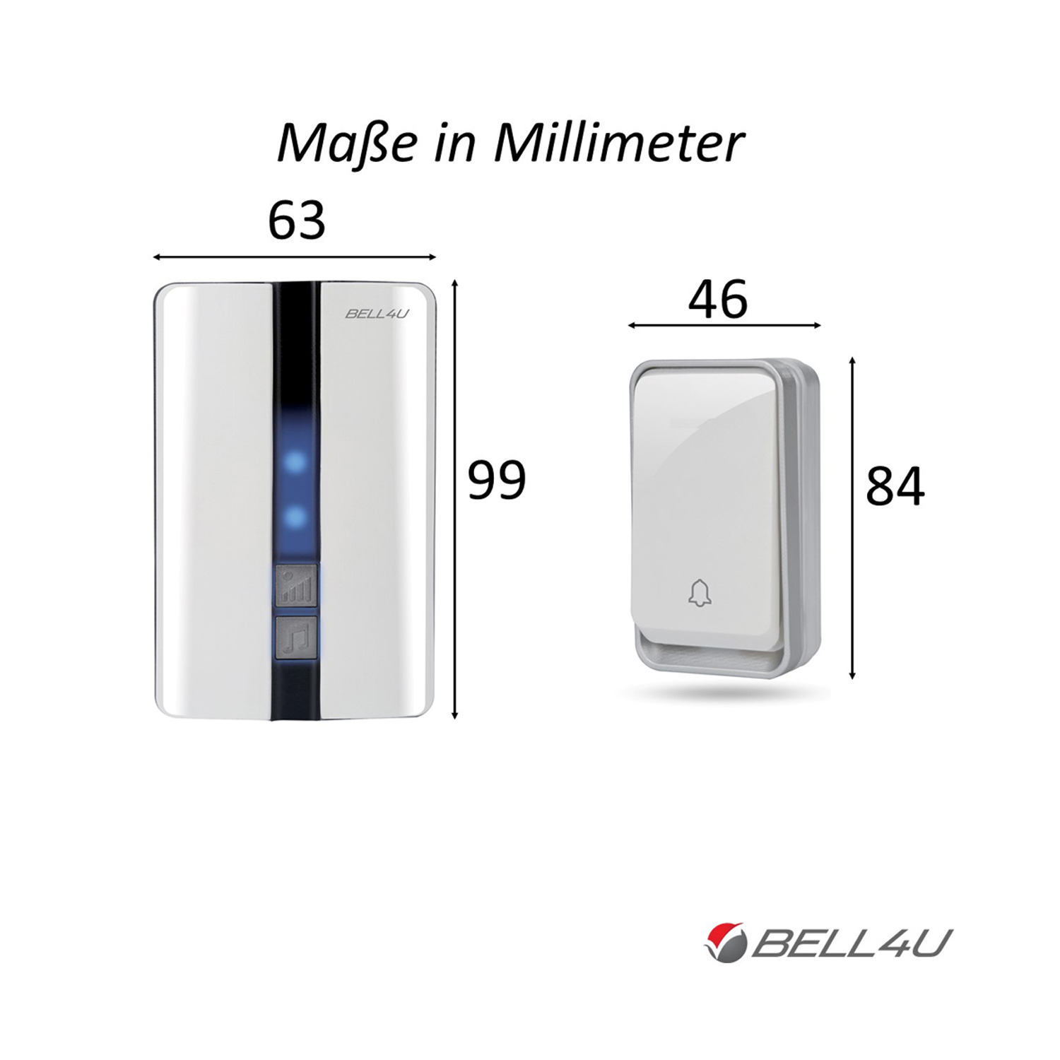 Batterielos Empfänger Türklingel - 4 BELL4U