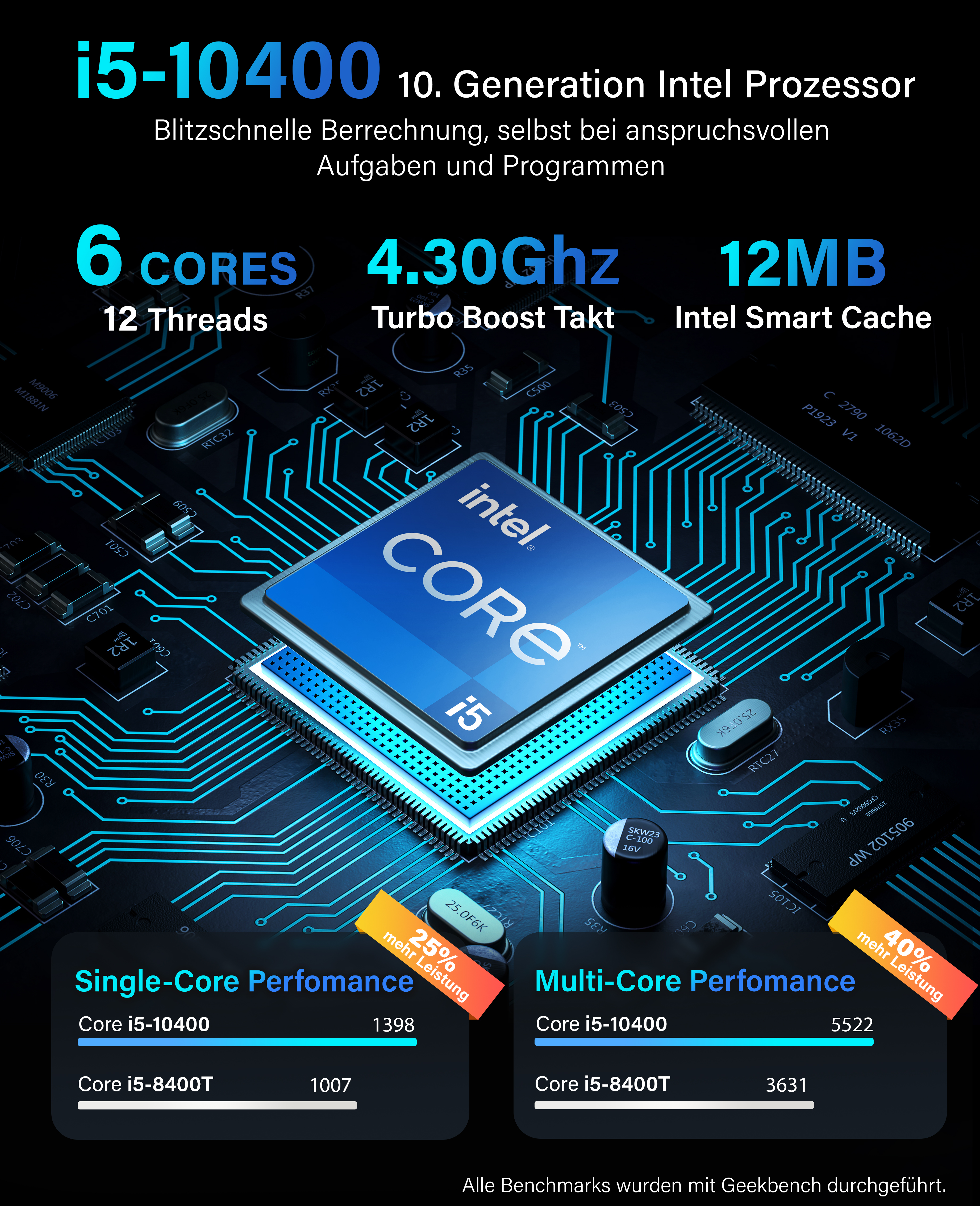 GREED Greed Basic Intel V2, 256 GB SSD, GB Desktop-PC 630 RAM, 8 Intel®, Intel® mit UHD