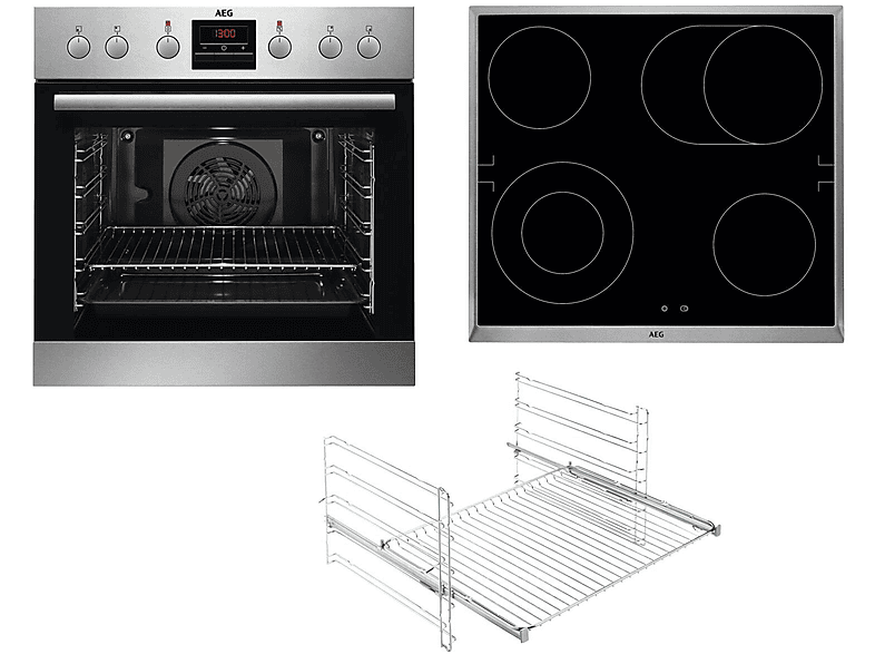 AEG REFURBISHED mit (Glaskeramikkochfeld, SurroundCook Serie KOMBI 72 Serie SurroundCook 3025 A -20%, mit 6000 6000 (*) Einbauherdset Ringheißluftsystem, Liter)