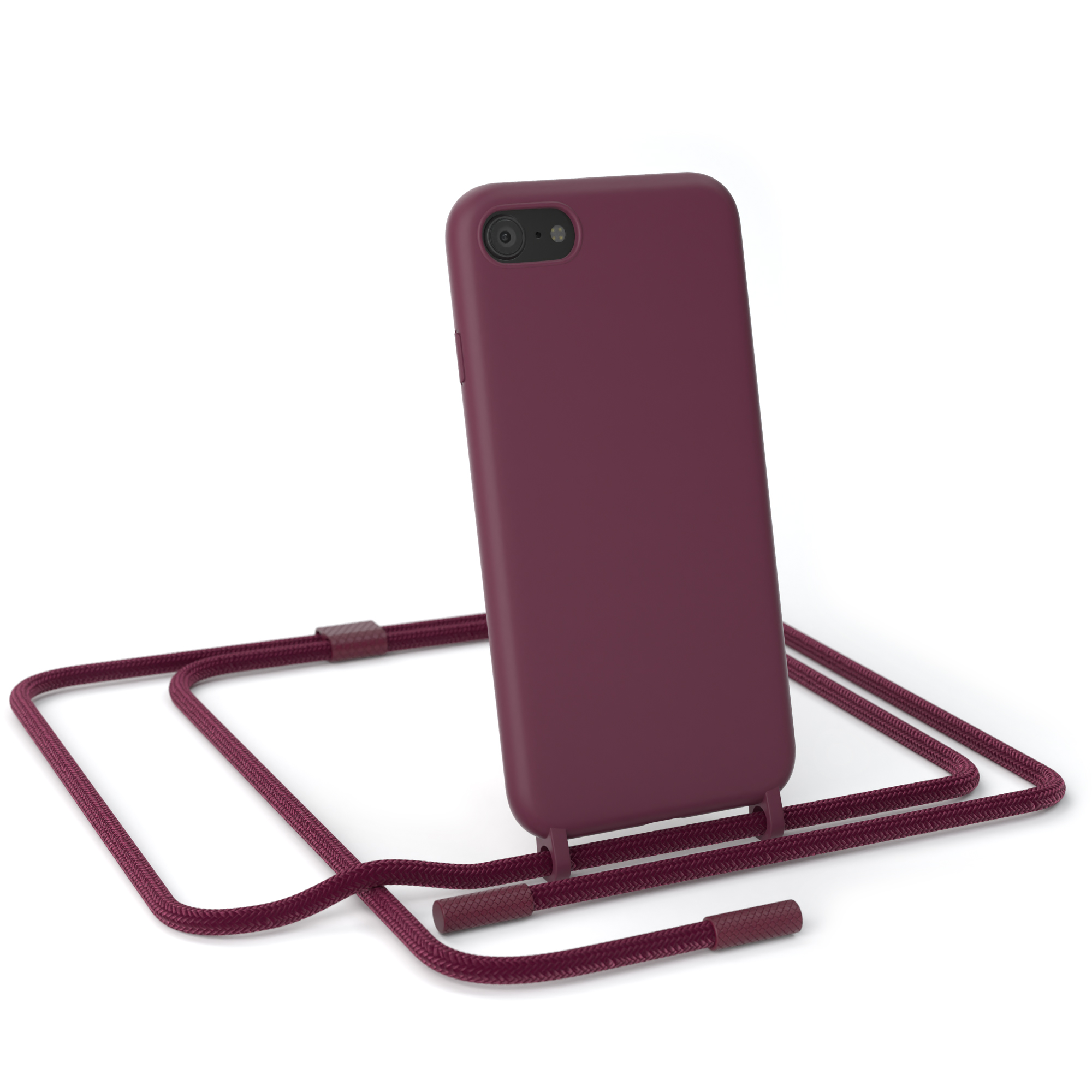 EAZY CASE Runde / Apple, Rot 2022 SE / 7 iPhone Umhängetasche, Burgundy Beere Handykette 8, Full Color, 2020, / SE iPhone