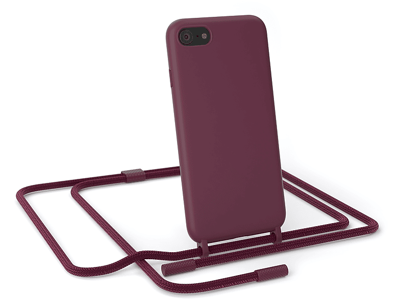 EAZY CASE Runde / Apple, Rot 2022 SE / 7 iPhone Umhängetasche, Burgundy Beere Handykette 8, Full Color, 2020, / SE iPhone