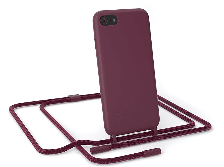 iPhone 2022 EAZY 7 SE Beere Apple, Umhängetasche, / / 2020, / SE iPhone Rot Burgundy 8, CASE Handykette Color, Runde Full