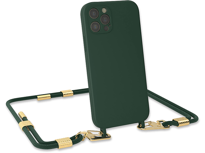 Dunkel Piniengrün Grün / Karabiner, Apple, Pro, EAZY 12 CASE Apple Handykette Umhängetasche, Runde iPhone mit