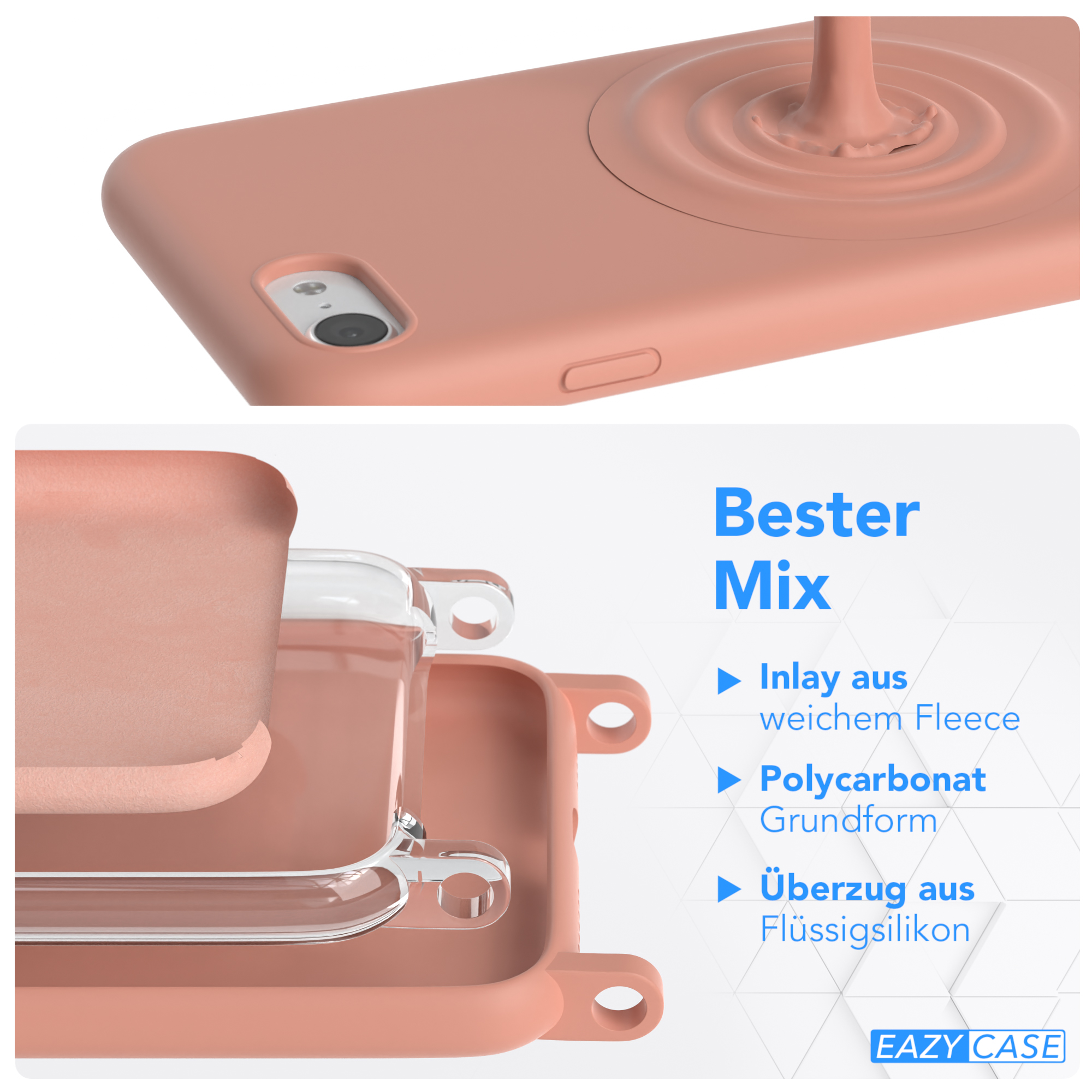 EAZY CASE Runde Handykette Full / / Umhängetasche, SE 7 iPhone Apple, SE Altrosa iPhone 2020, / 8, 2022 Color, Coral
