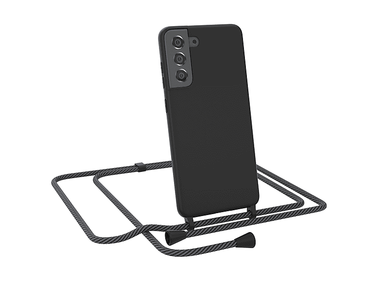 EAZY CASE Samsung, Handykette S21 Backcover, / Schwarz Grau 5G, Color Galaxy FE Full Silikonhülle