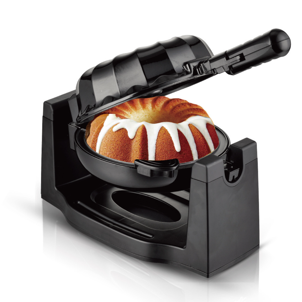 1800 Schlitze: W-Schwarz: Gleichmäßige zu Erwärmung, Flip-Cake-Maschine leicht UWOT Schwarz reinigen, Antihaftbeschichtung (899 Guglhupfbäcker 1) Watt,