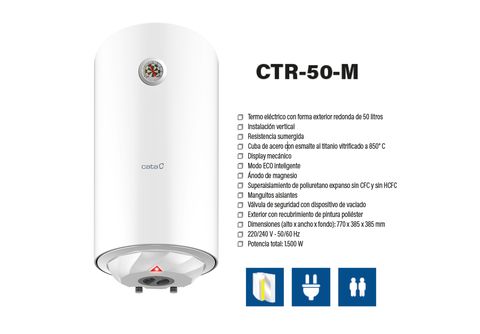 Cata CTR-50-M - Termo Eléctrico 50 Litros 1.500 W Blanco