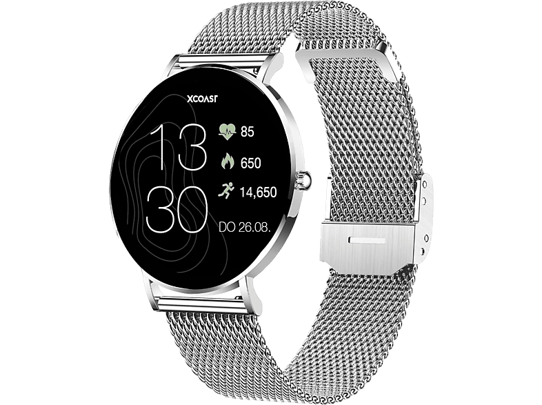 Stainless galvanisiertes TOPAS Silver Metall SILVER XCOAST 210 Steel, Topas Smartwatch - - mm, SIONA 2 140