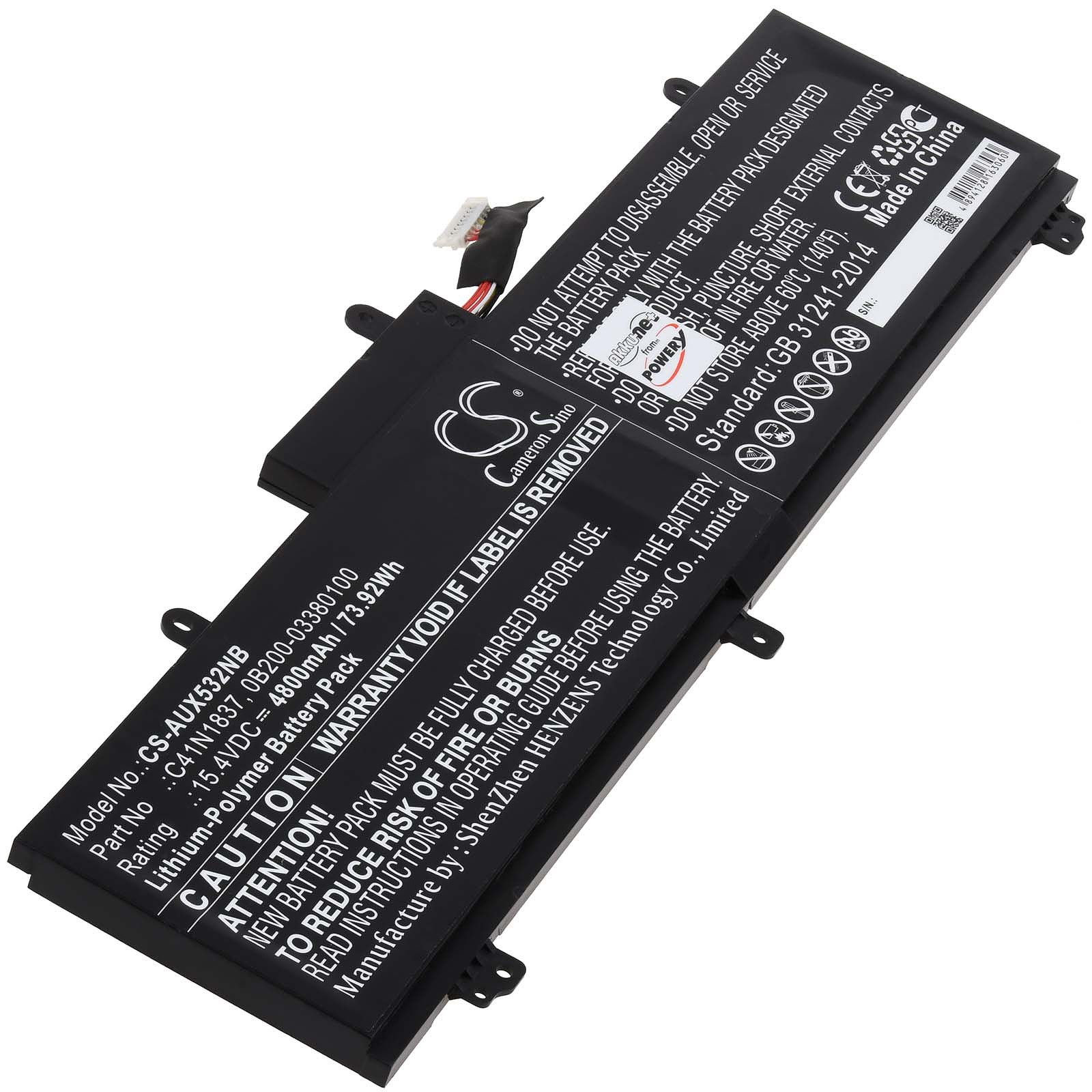 Ersatzakku Für Asus Laptop Typ C31-S551 – 11,4V, 4400mAh, Li-Polymer